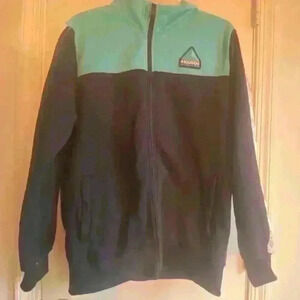 Rocawear Jacket Green Blue M Full Zip Track Coat Long Sleeve Mock Neck Mens